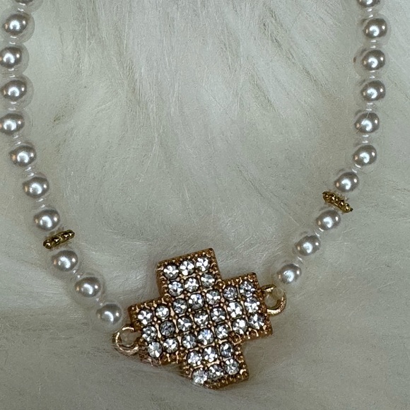 PEARL AND CRYSTAL BEADED EXPANDABLE BRACELET - Picture 4 of 17